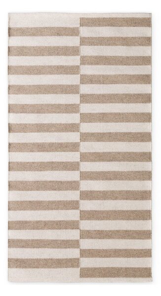 Bela/svetlo rjava obojestranska/ročno tkana volnena preproga 80x150 cm Vika – Hanse Home