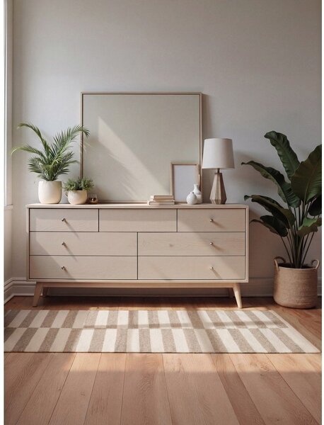 Bela/svetlo rjava obojestranska/ročno tkana volnena preproga 80x150 cm Vika – Hanse Home