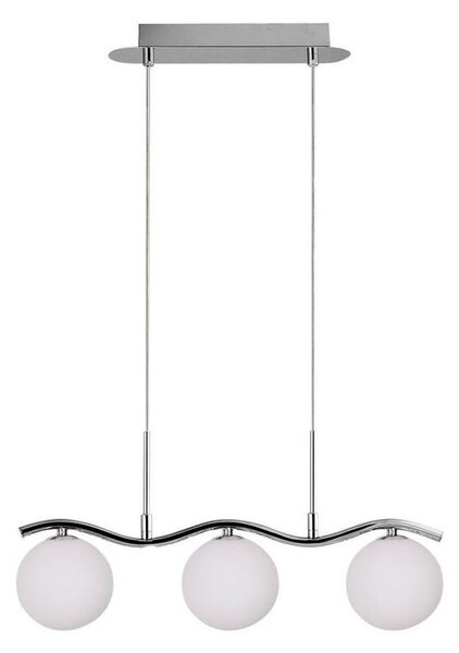 Viseča svetilka v srebrni barvi s steklenim senčnikom 12x53 cm Ramon - Candellux Lighting