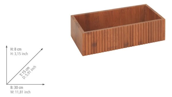 Škatla za shranjevanje iz bambusa v naravni barvi 30x15x8 cm Mera – Wenko