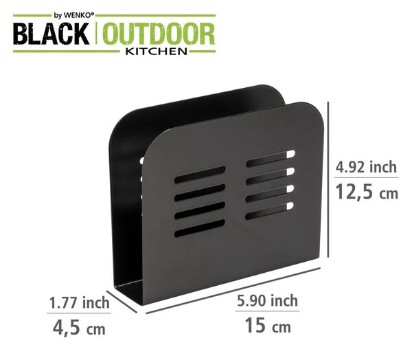 Kovinska stojala za pribor in serviete v kompletu 2 ks Black Outdoor Kitchen Baco – Wenko