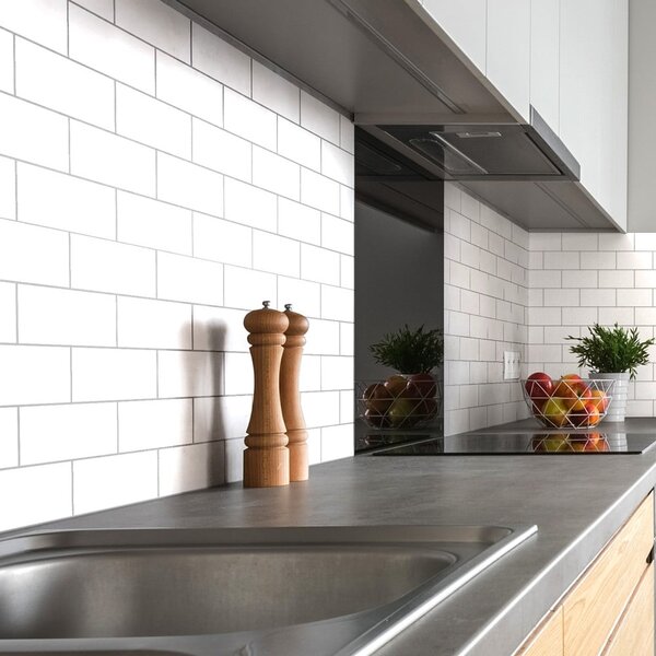 Komplet nalepk za ploščice 30 kosov 20x10 cm Subway Tiles White - Ambiance