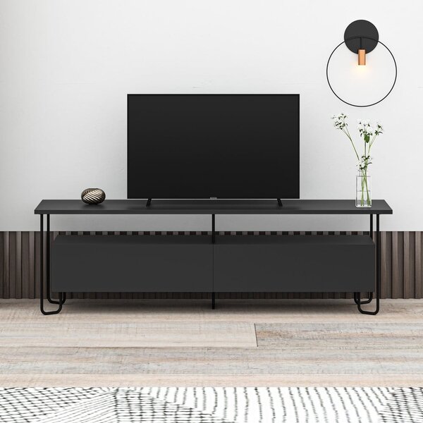 Črna TV omarica 150x45 cm Dilly – Marckeric