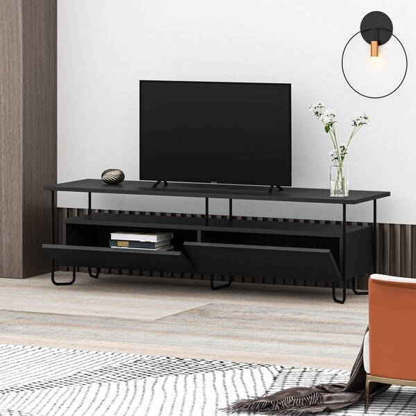 Črna TV omarica 150x45 cm Dilly – Marckeric