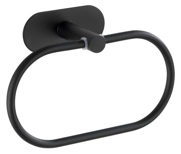 Črno stensko držalo za brisače iz nerjavečega jekla Wenko Orea Ring Turbo-Loc®