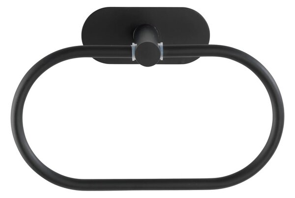 Črno stensko držalo za brisače iz nerjavečega jekla Wenko Orea Ring Turbo-Loc®