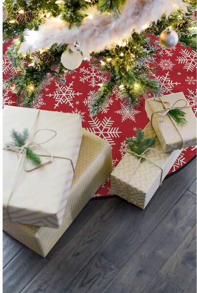 Bombažna preproga za pod božično drevo Butter Kings Freezy Snowflakes, ø 130 cm