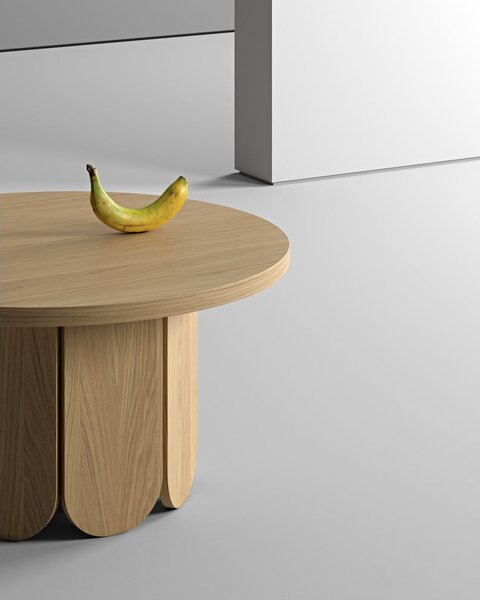 Okrogla mizica s ploščo v hrastovem dekorju 78x78 cm Soft - Woodman