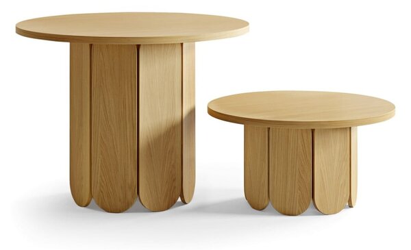 Okrogla mizica s ploščo v hrastovem dekorju 78x78 cm Soft - Woodman