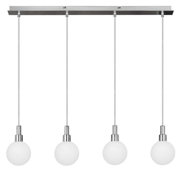 Viseča svetilka v srebrni barvi s steklenim senčnikom 10x80 cm Maldus - Candellux Lighting