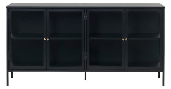 Črna kovinska vitrina 170x85 cm Carmel – Unique Furniture