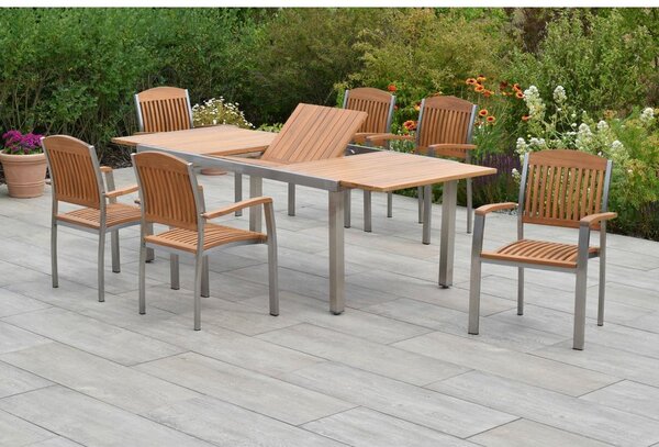 Gardenson Vrtni Set Keros, 7-Delni, Raztegljiva Miza