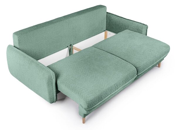 Zelena raztegljiva sedežna garnitura iz tkanine bouclé 215 cm Patti – Bonami Selection