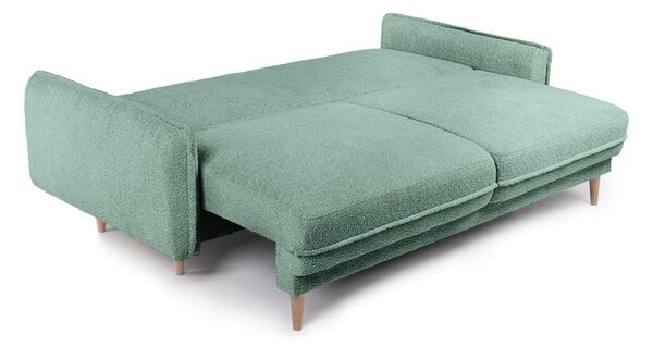Zelena raztegljiva sedežna garnitura iz tkanine bouclé 215 cm Patti – Bonami Selection