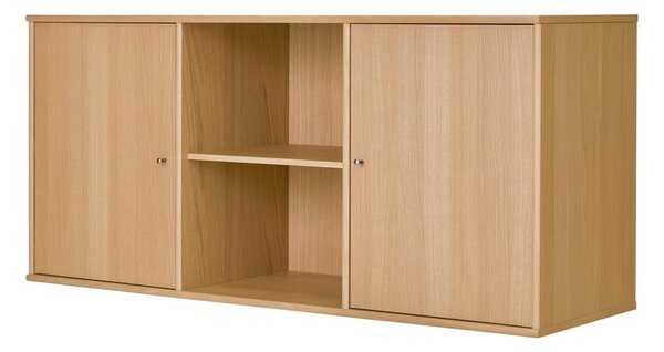 Nizka stenska komoda v hrastovem dekorju v naravni barvi 133x61 cm Mistral – Hammel Furniture