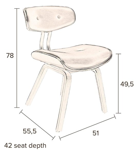 Črn stol Dutchbone Wallnut