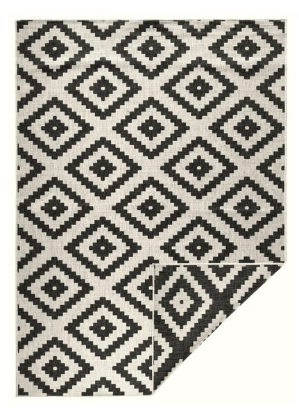 Črno-kremasta zunanja preproga NORTHRUGS Malta, 80 x 150 cm
