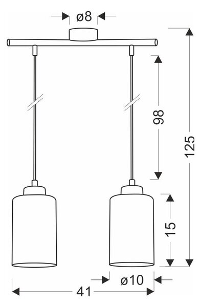 Črna viseča svetilka s steklenim senčnikom ø 10 cm Aspra – Candellux Lighting