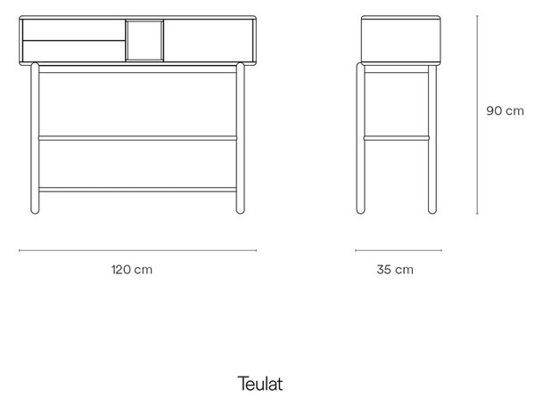 Temno siva konzolna mizica 35x120 cm Corvo - Teulat