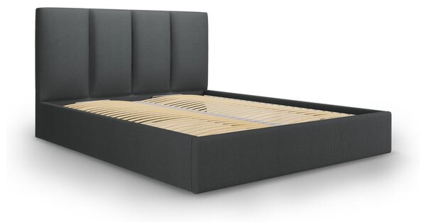 Temno siva zakonska postelja Mazzini Beds Juniper, 140 x 200 cm