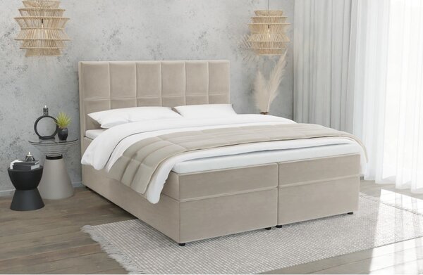 Bež boxspring postelja s prostorom za shranjevanje 160x200 cm Flip – Ropez