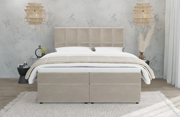 Bež boxspring postelja s prostorom za shranjevanje 160x200 cm Flip – Ropez