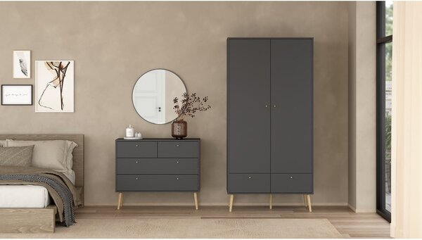 Antracitno siva garderobna omara 99x200 cm Bodo – Tvilum