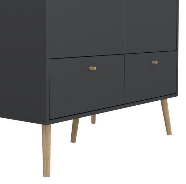 Antracitno siva garderobna omara 99x200 cm Bodo – Tvilum