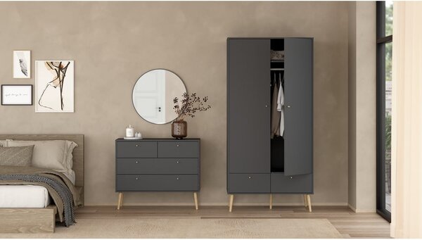 Antracitno siva garderobna omara 99x200 cm Bodo – Tvilum