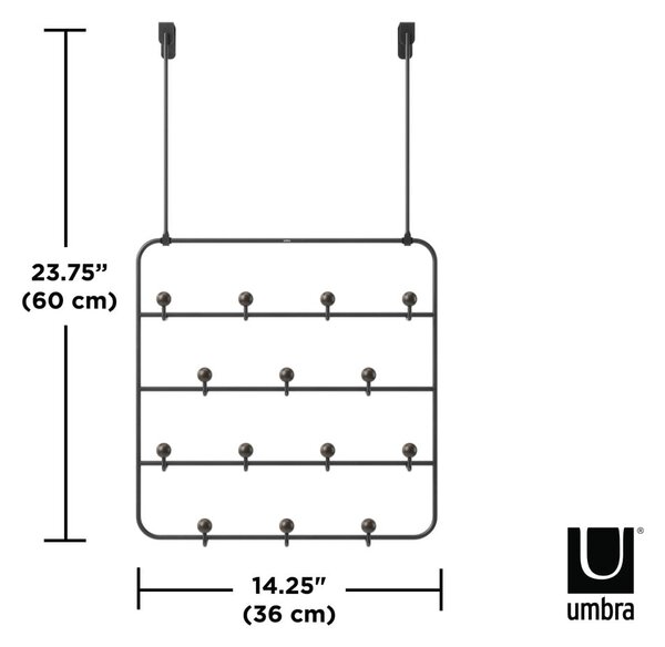 Črn kovinski obešalnik za vrata 36 cm Estique - Umbra