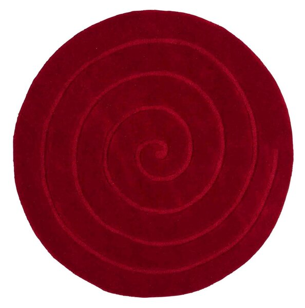 Rubinasto rdeča volnena preproga Think Rugs Spiral, ⌀ 140 cm