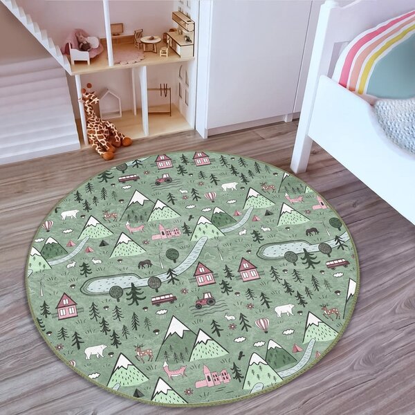 Zelena otroška preproga ø 120 cm Comfort – Mila Home