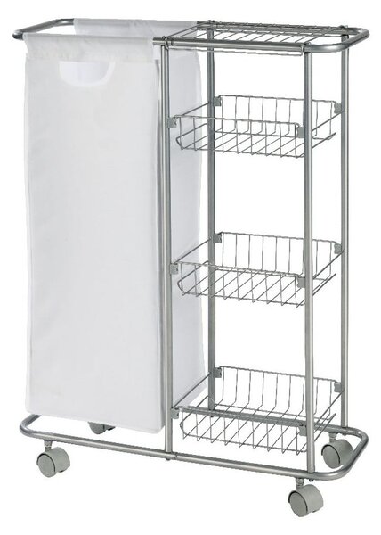 Univerzalni mobilen regal s košarico Wenko Slim, 28 l