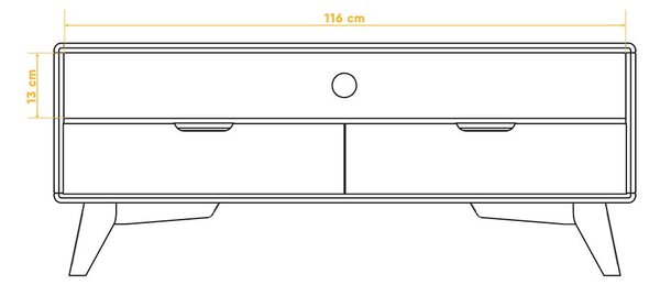 TV omarica iz hrastovega lesa 120x48 cm Greg - The Beds