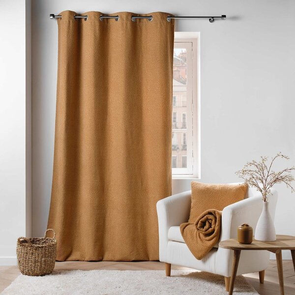 Rjava bouclé zavesa 140x240 cm Wooly – douceur d'intérieur