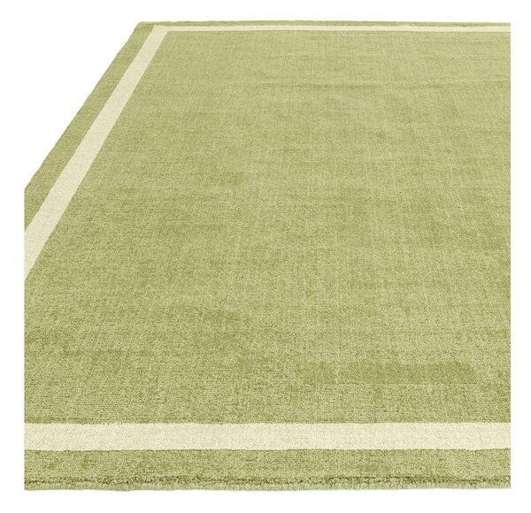 Kaki zelena ročno tkana volnena preproga 160x230 cm Albi – Asiatic Carpets