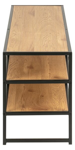 Črna TV omarica v hrastovem dekorju 120x46 cm Seaford – Actona
