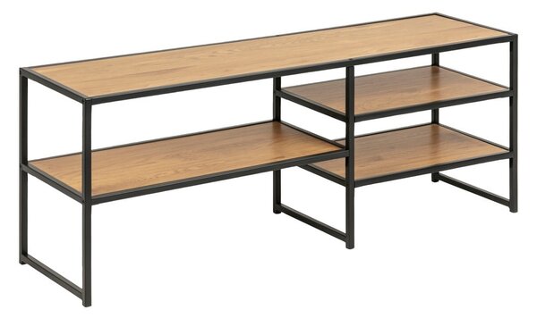 Črna TV omarica v hrastovem dekorju 120x46 cm Seaford – Actona