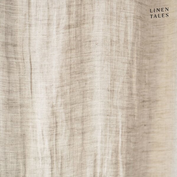Bež lanena lahka zavesa z zankami Linen Tales Daytime, 250 x 130 cm