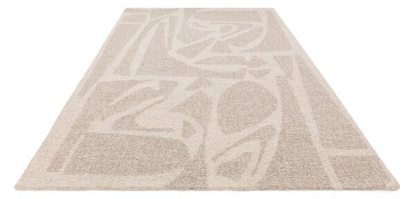 Kremno bela ročno tkana volnena preproga 120x170 cm Loxley – Asiatic Carpets