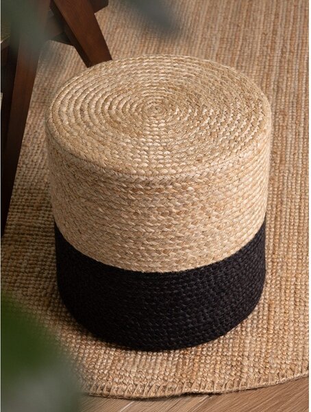 Tabure v črni in naravni barvi Juta Gold Black – Hanse Home