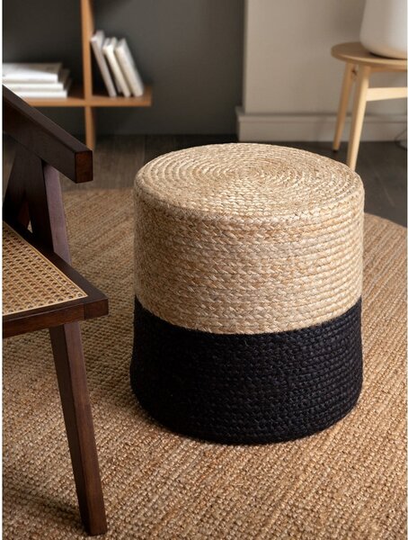 Tabure v črni in naravni barvi Juta Gold Black – Hanse Home