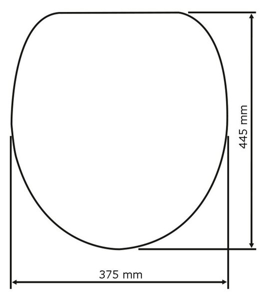Siva WC deska z enostavnim zapiranjem Wenko Samos, 44,5 x 37,5 cm