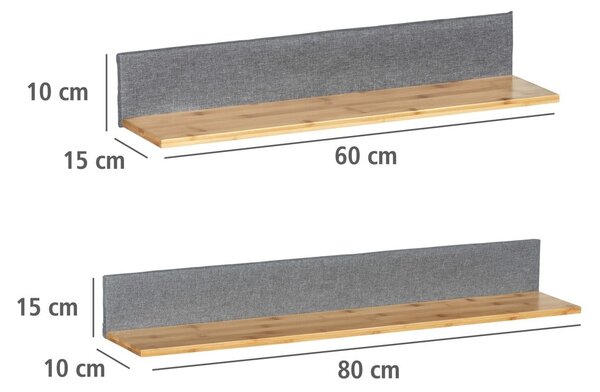 Bambusove police v sivi in naravni barvi v kompletu 2 ks 80 cm Bahari – Wenko