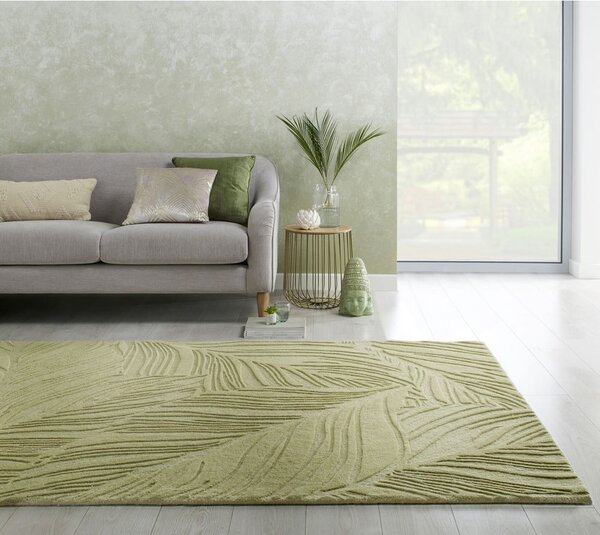 Zelena volnena preproga 200x290 cm Lino Leaf - Flair Rugs