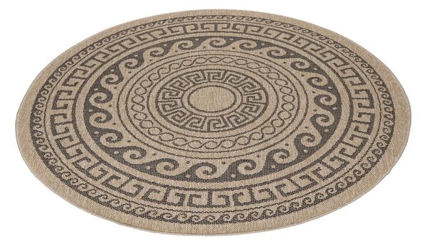 Črno-bež okrogla zunanja preproga ø 120 cm Comilla – Ayyildiz Carpets