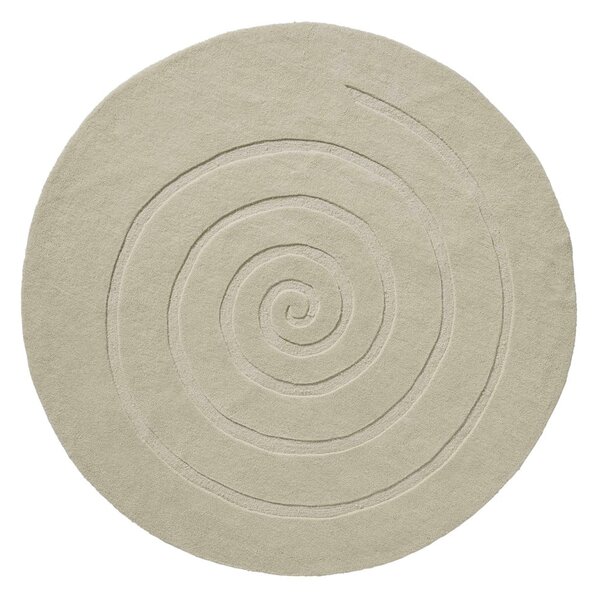 Krem-bela volnena preproga Think Rugs Spiral, ⌀ 180 cm