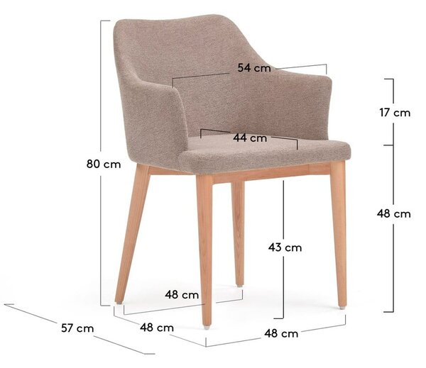 Bež jedilni stoli v kompletu 4 ks Croft – Kave Home