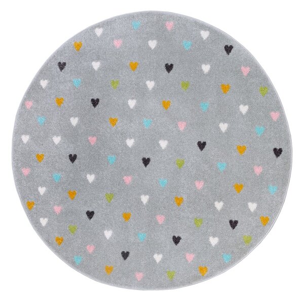 Siva otroška preproga ø 100 cm Little Hearts – Hanse Home