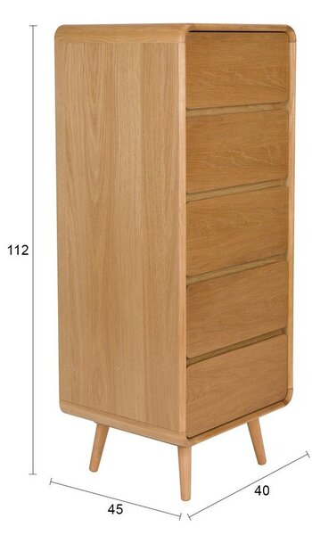 Komoda iz masivnega jesena v naravni barvi 45x112x40 cm Rise – Zuiver